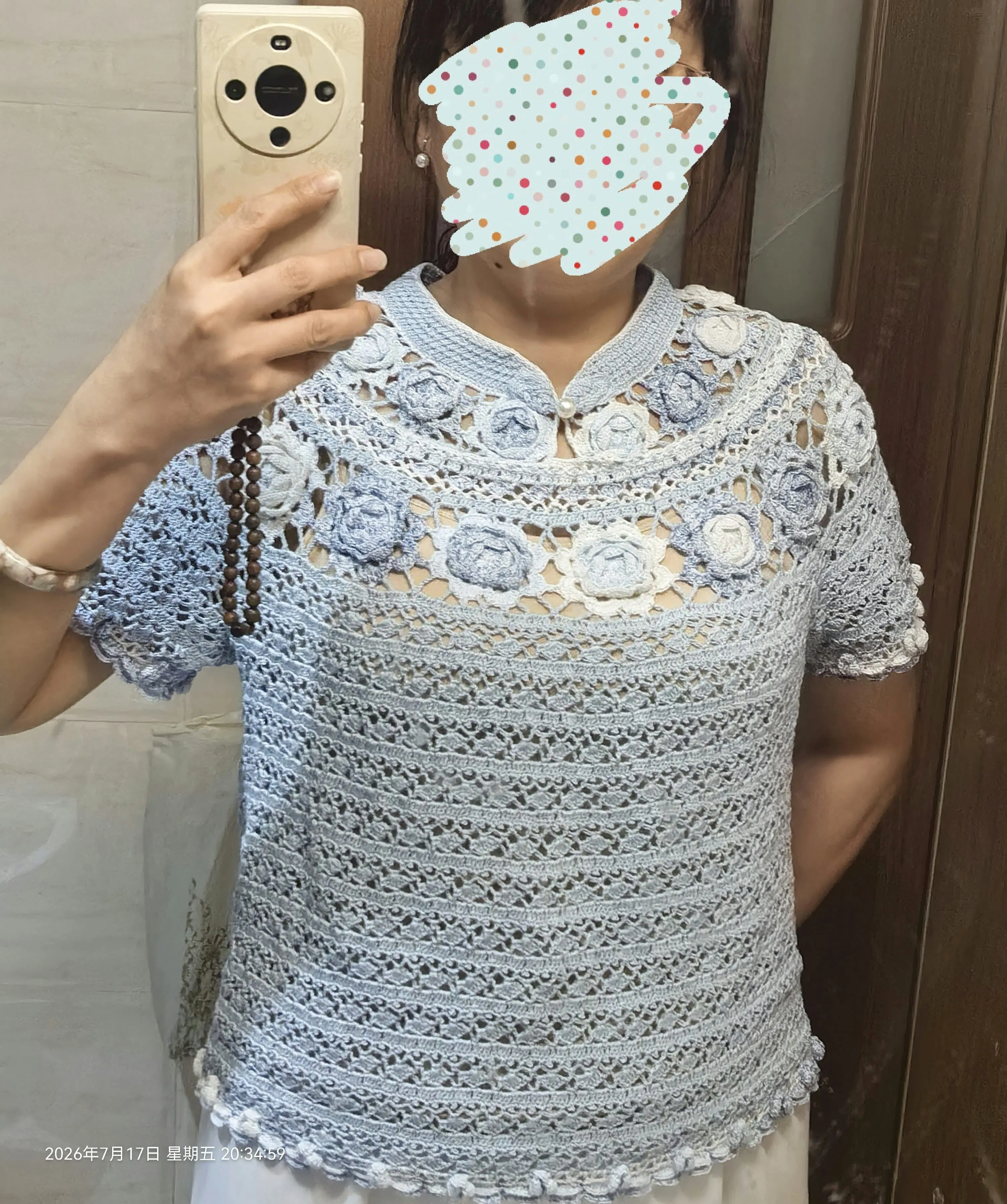 玉露新中式短袖, a crochet project shared by 竹竹