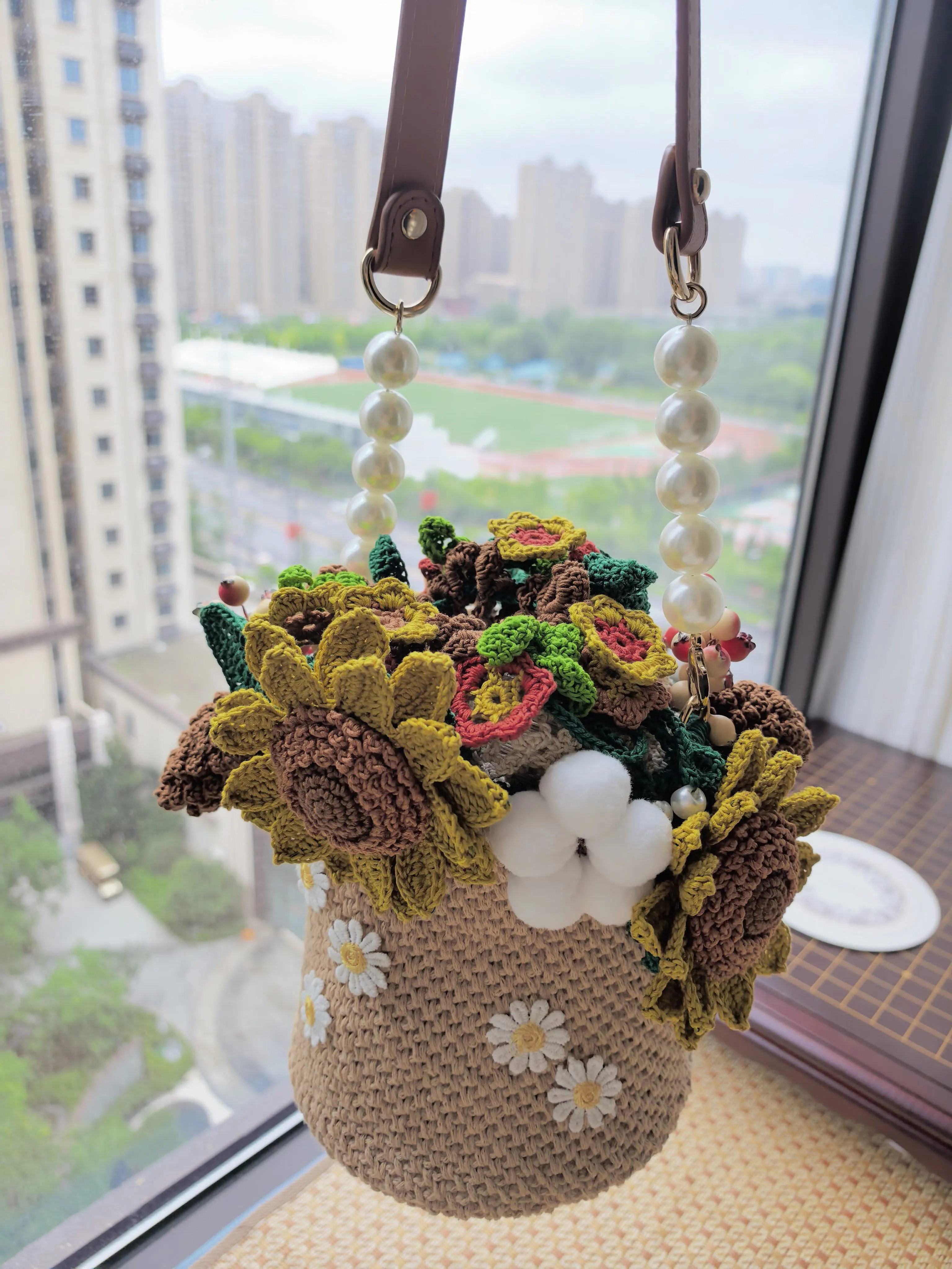秋日原野束口包, a crochet project shared by 花卉芬芳