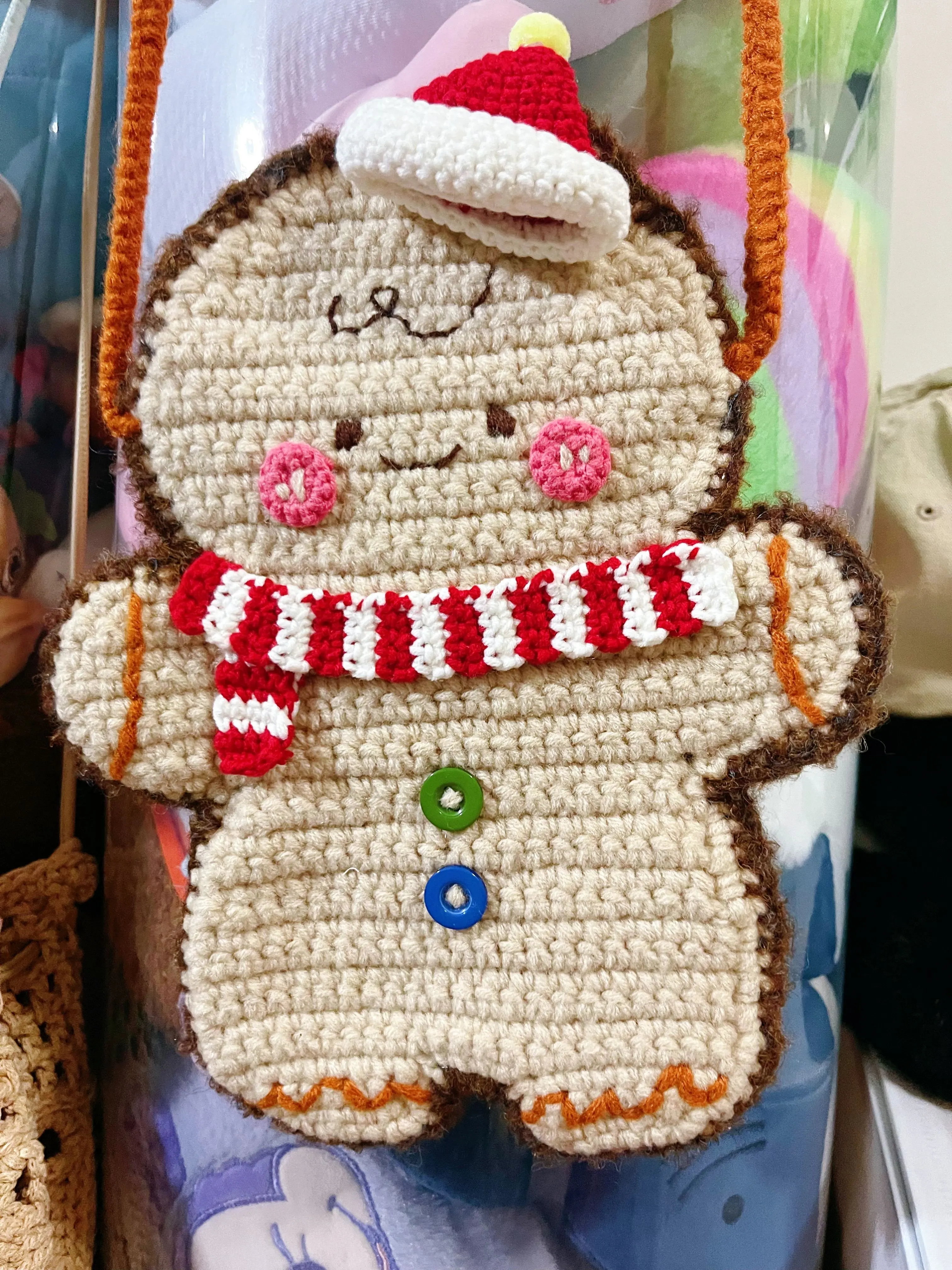 圣诞手机包-双面姜饼人, a crochet project shared by 淼