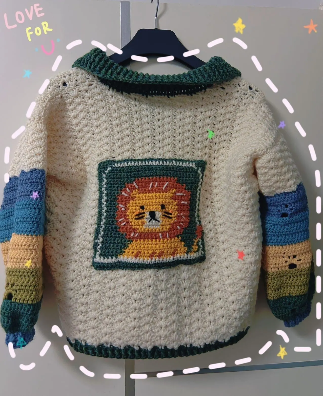 林悦动物开衫, a crochet project shared by 🌟 派大星的海绵宝宝🤓