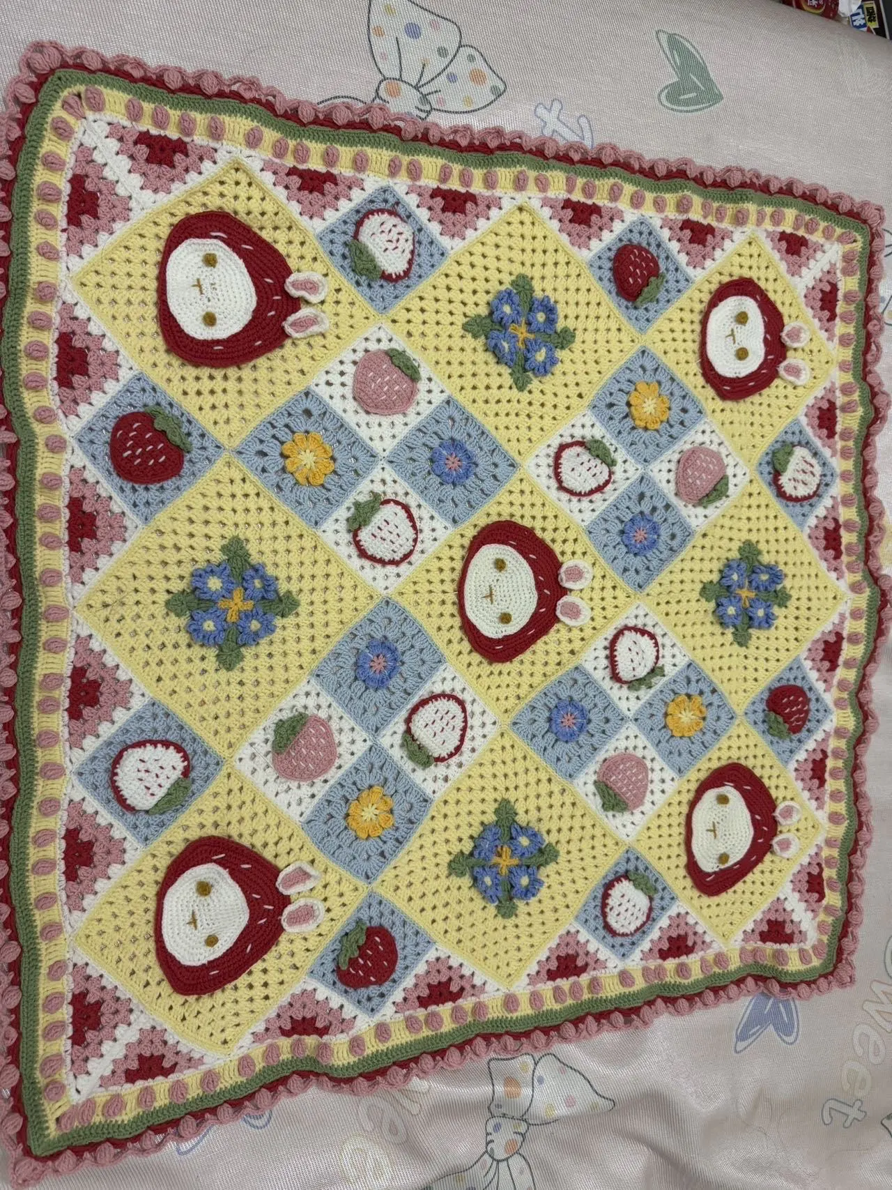 水果拼花毛毯, a crochet project shared by 栀九
