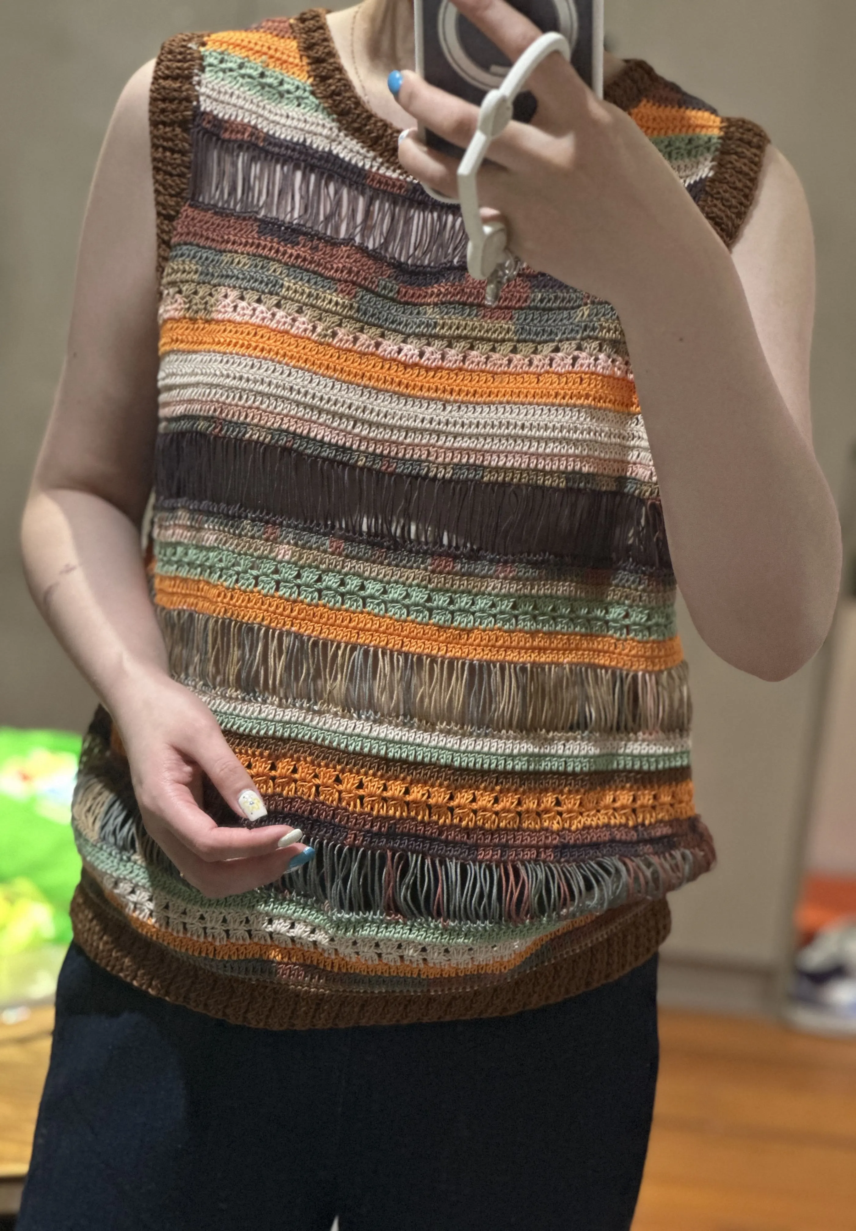 条纹镂空背心, a crochet project shared by 苗