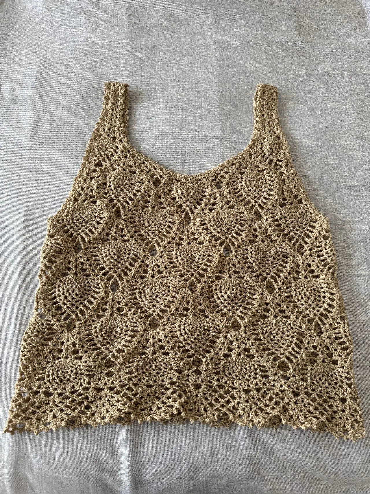 菠萝花背心, a crochet project shared by 一条小锦李