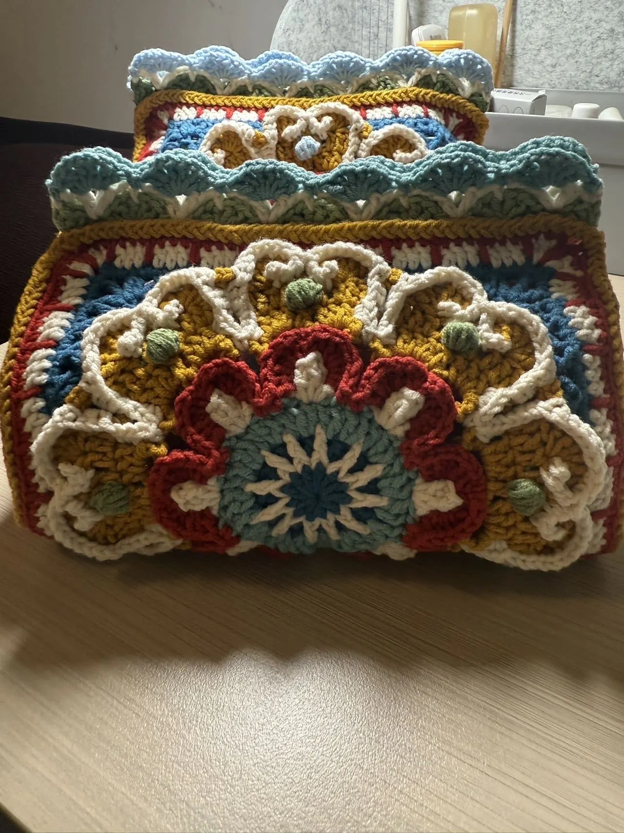 锦韵团花纸巾盒, a crochet project shared by 小瓶盖