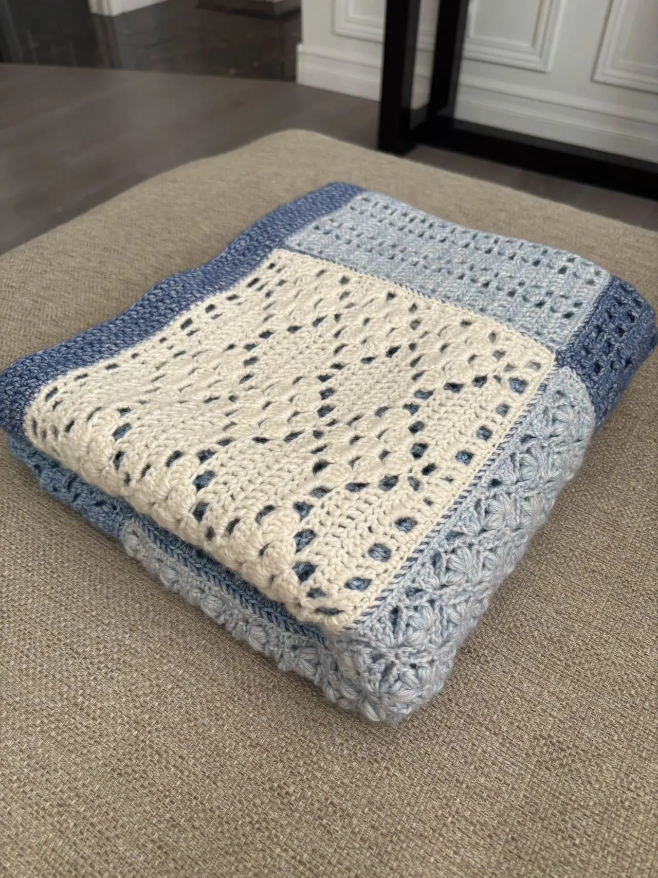 雨雾拼花毯, a crochet project shared by 欢乐马