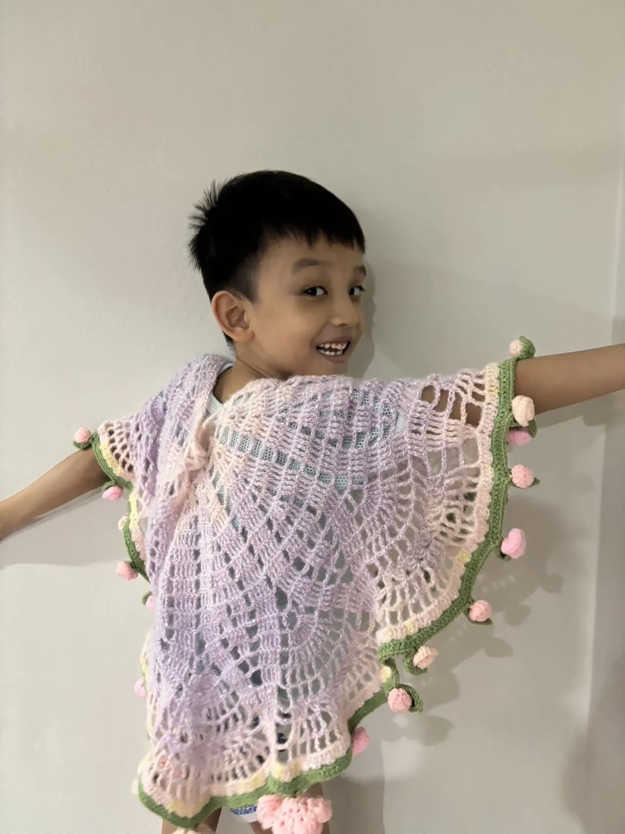 心意迷你花束披肩, a crochet project shared by 小瑟