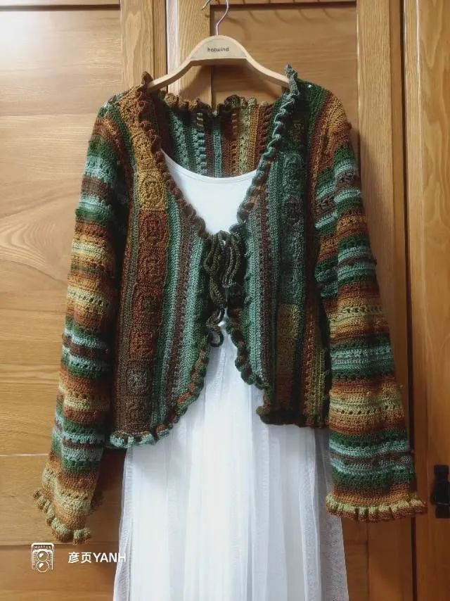 复古色开衫, a crochet project shared by 彦页YANH