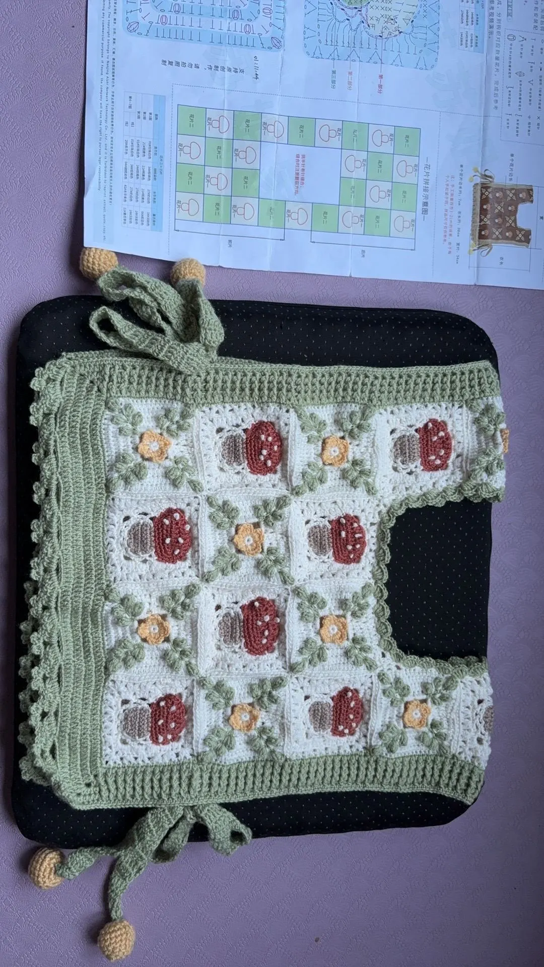 蘑菇拼花马甲完成啦, a crochet project shared by syx.lucky