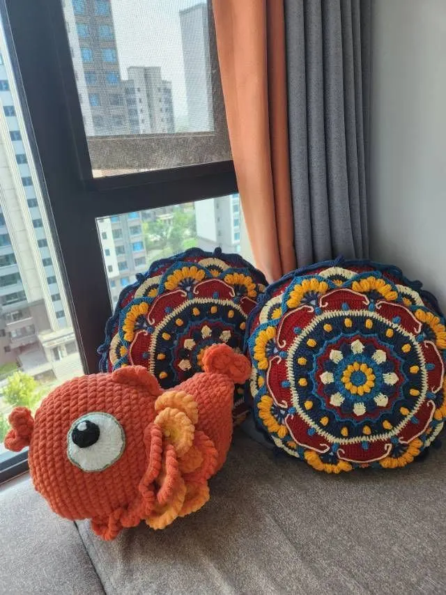 宝相花🌸抱枕来了～, a crochet project shared by 鑫儿