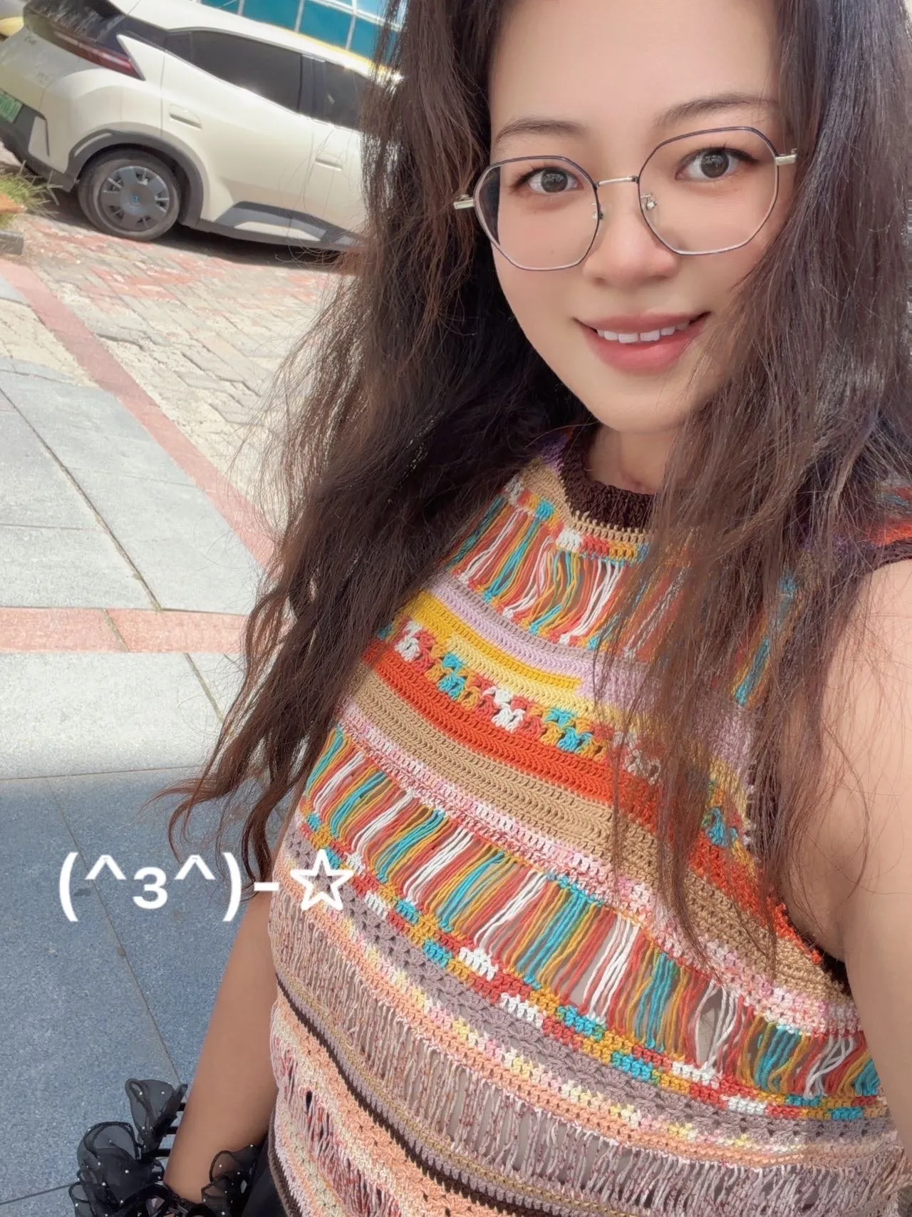 用手里剩余的零线完成一件背心, photo 1