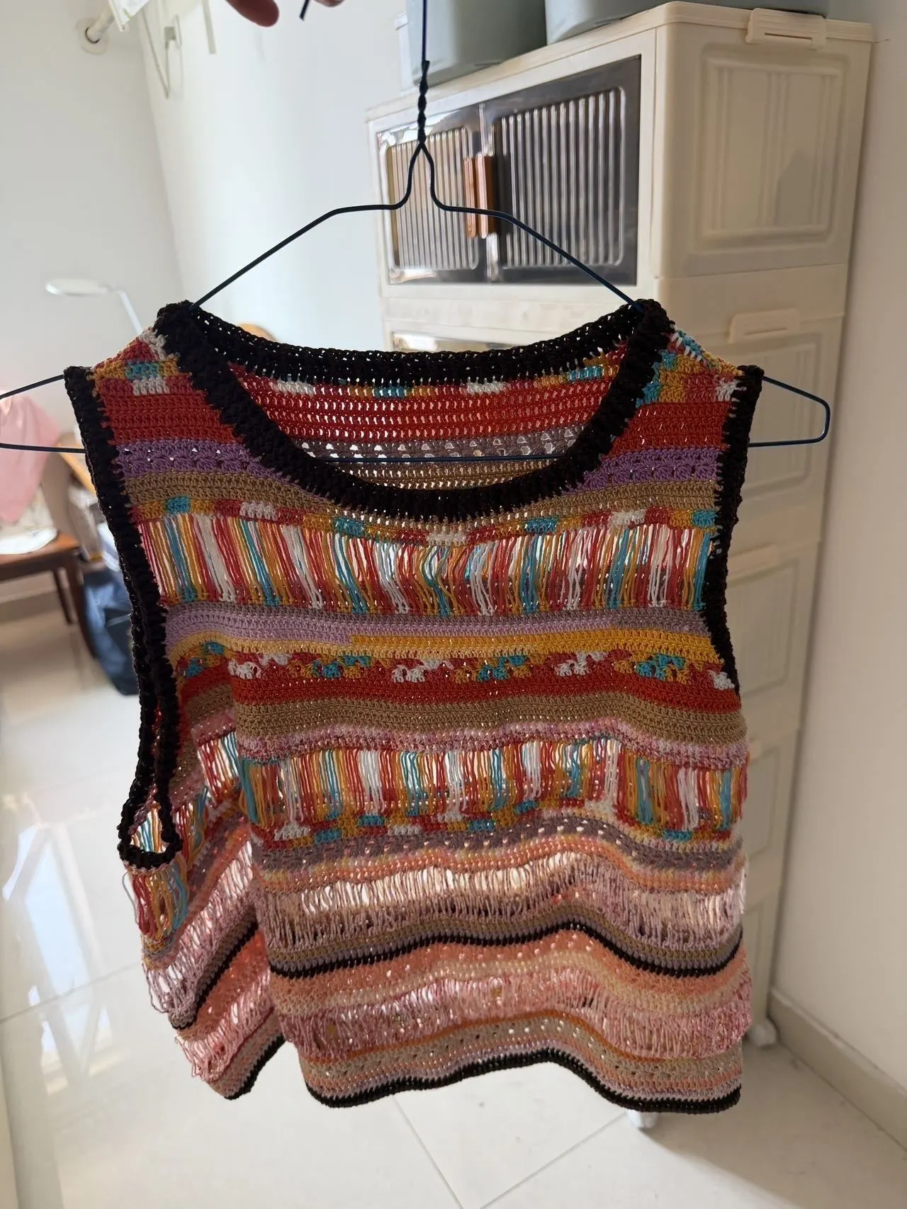 用手里剩余的零线完成一件背心, a crochet project shared by 柳柳