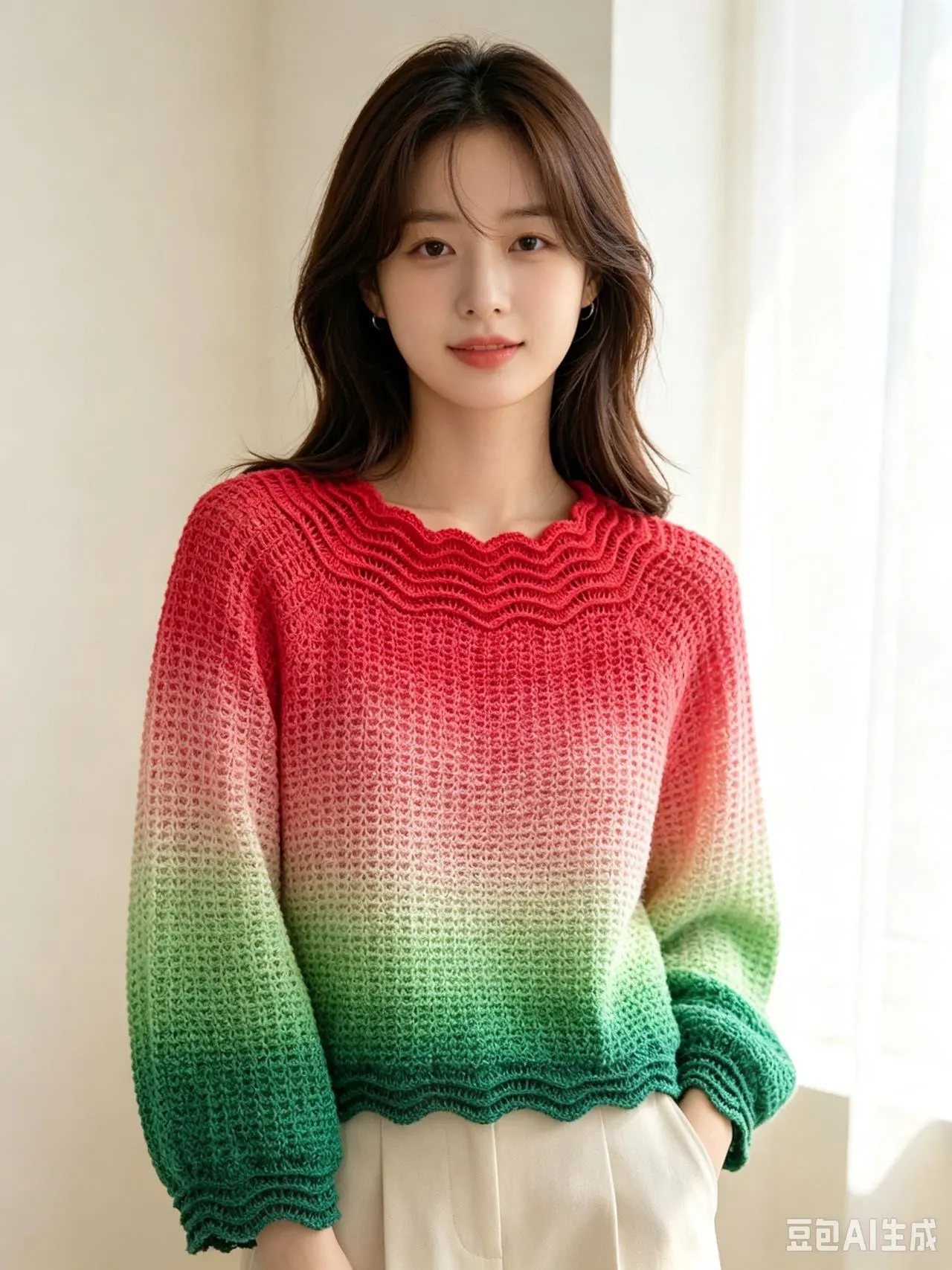 波浪圆领衫, a crochet project shared by 弓长张