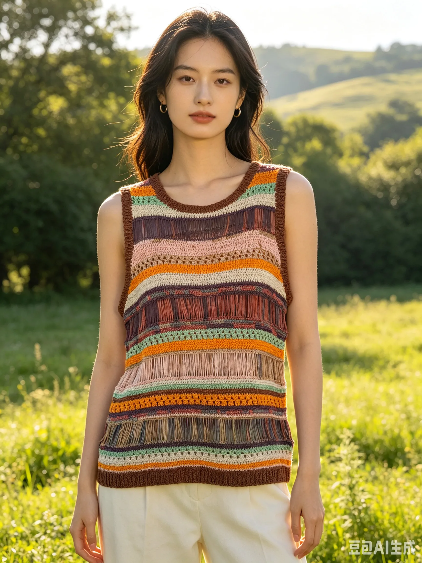 条纹镂空背心, a crochet project shared by 暖暖
