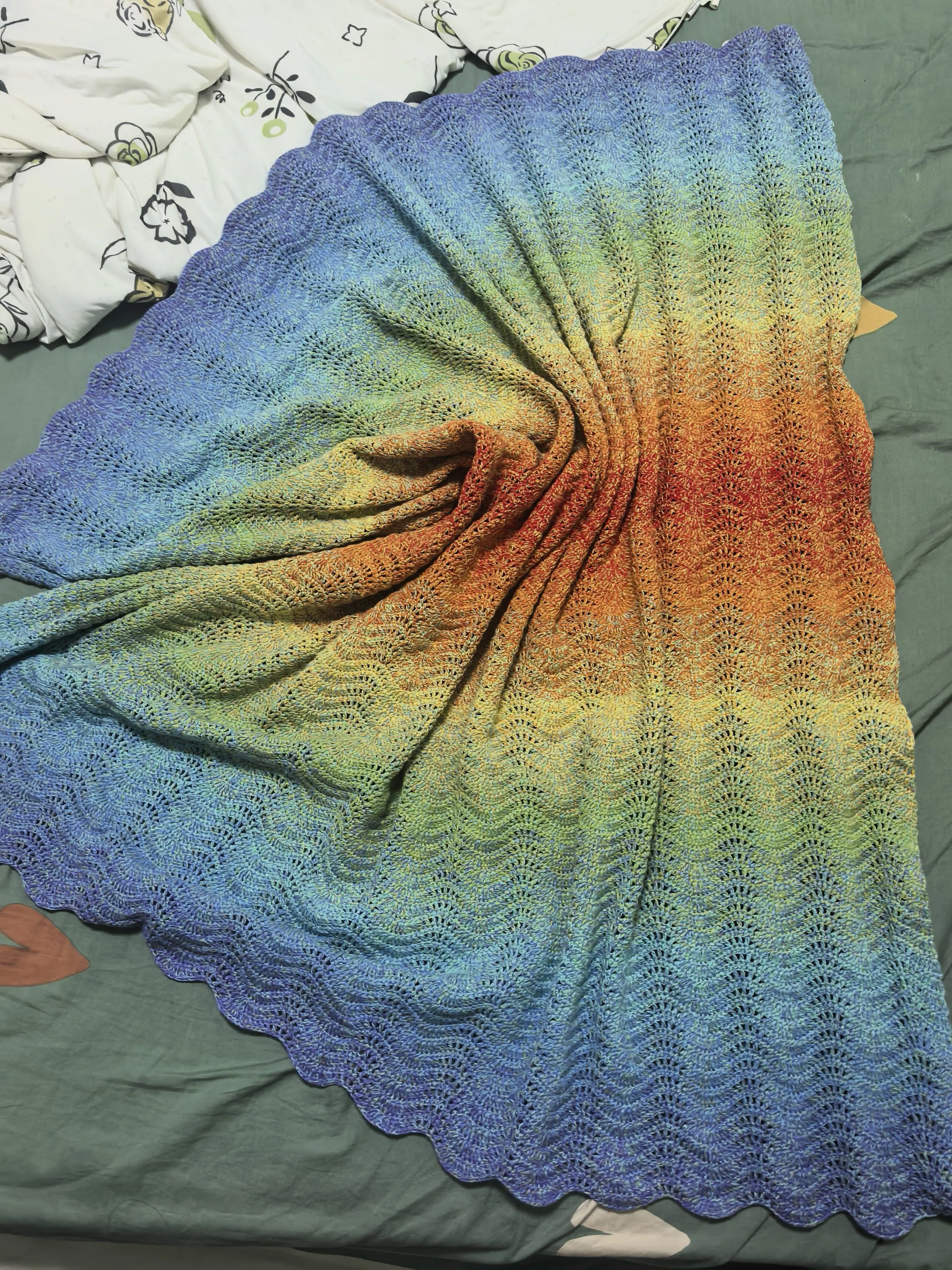 生如夏花波浪毯, a crochet project shared by 歇歇