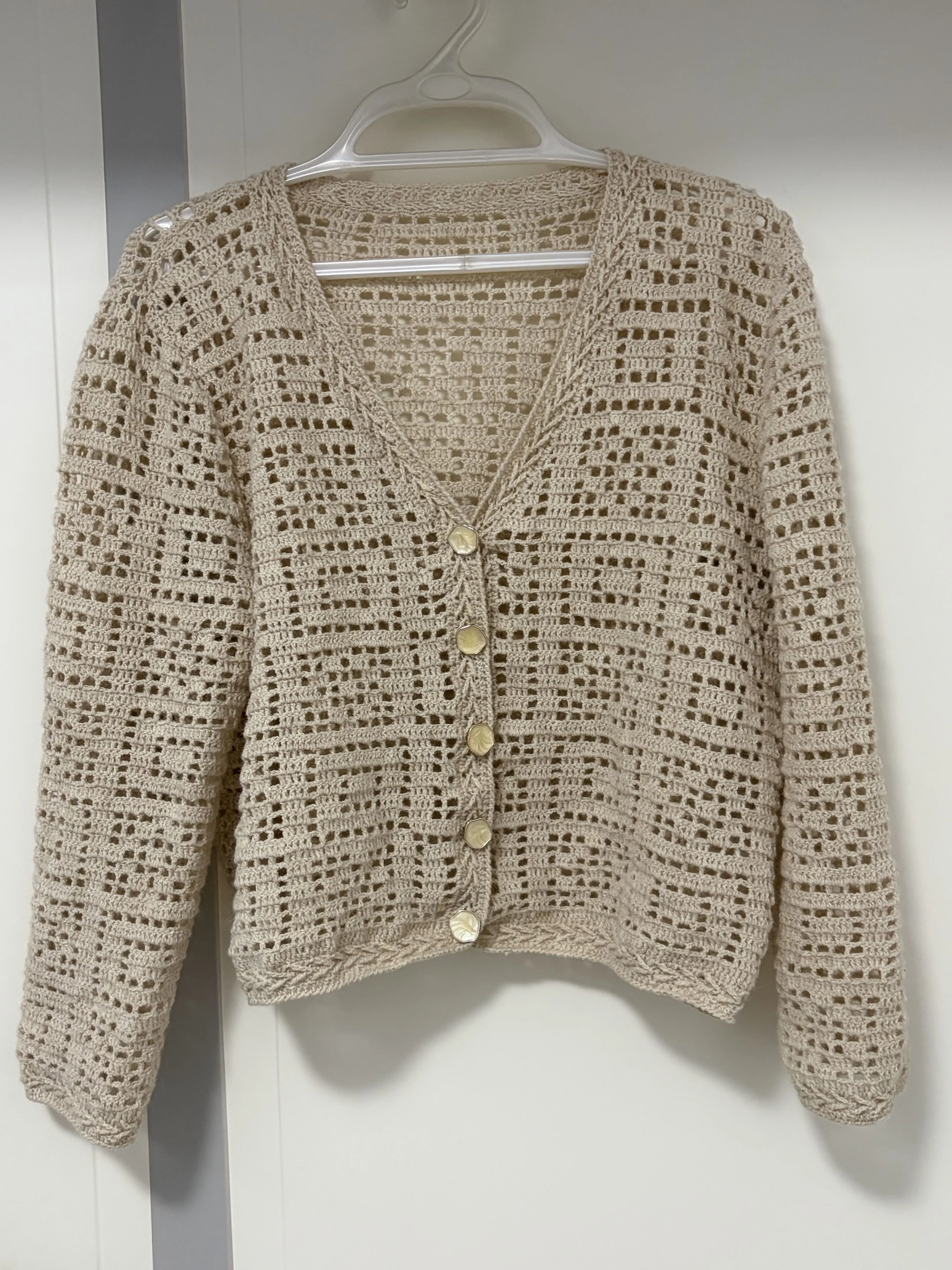 方正V领开衫, a crochet project shared by 时光笔墨
