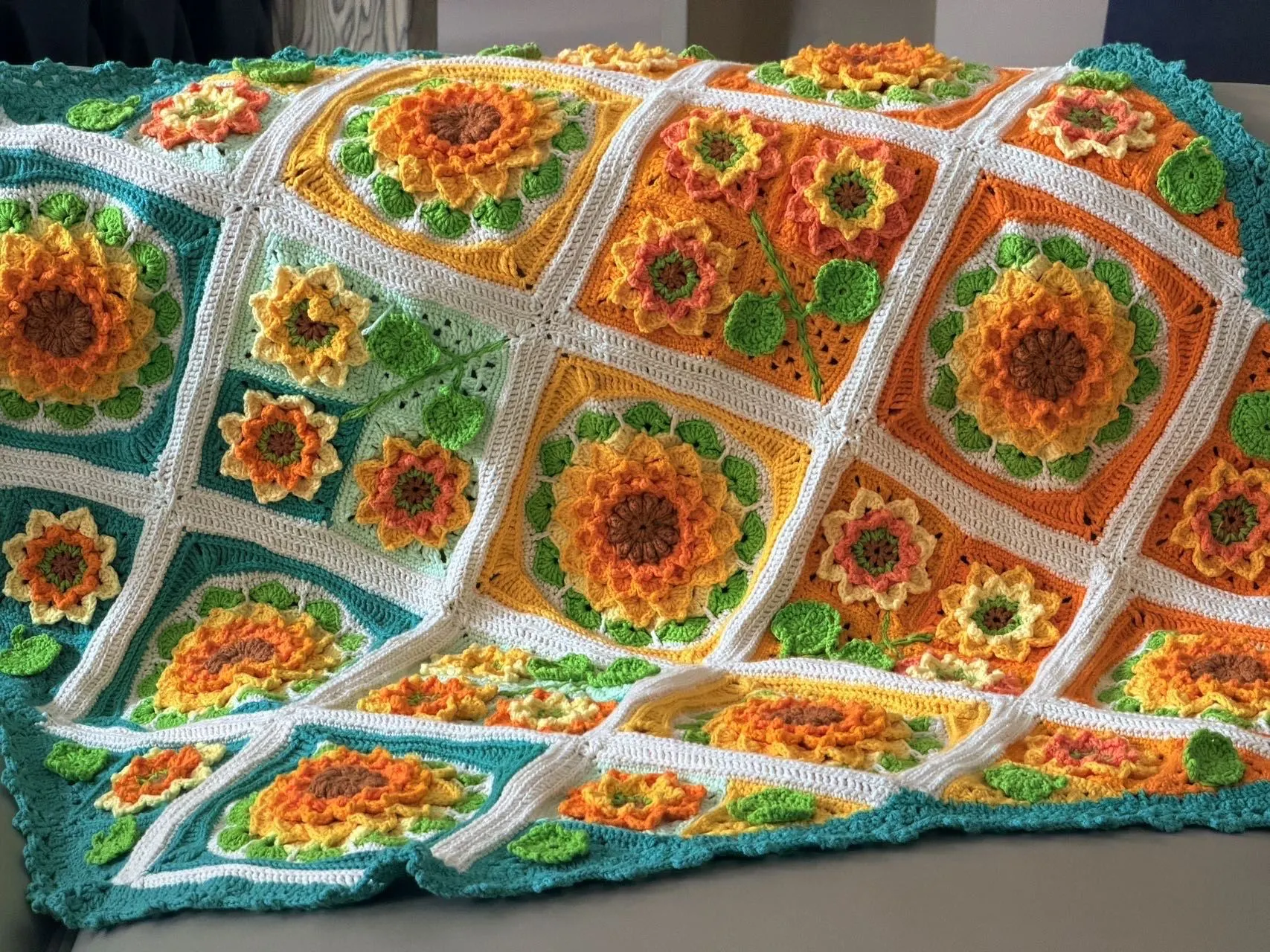 向日葵毯子, a crochet project shared by 桃子