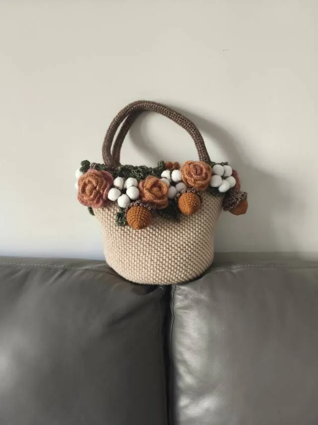秋实花篮包，自己很满意的作品