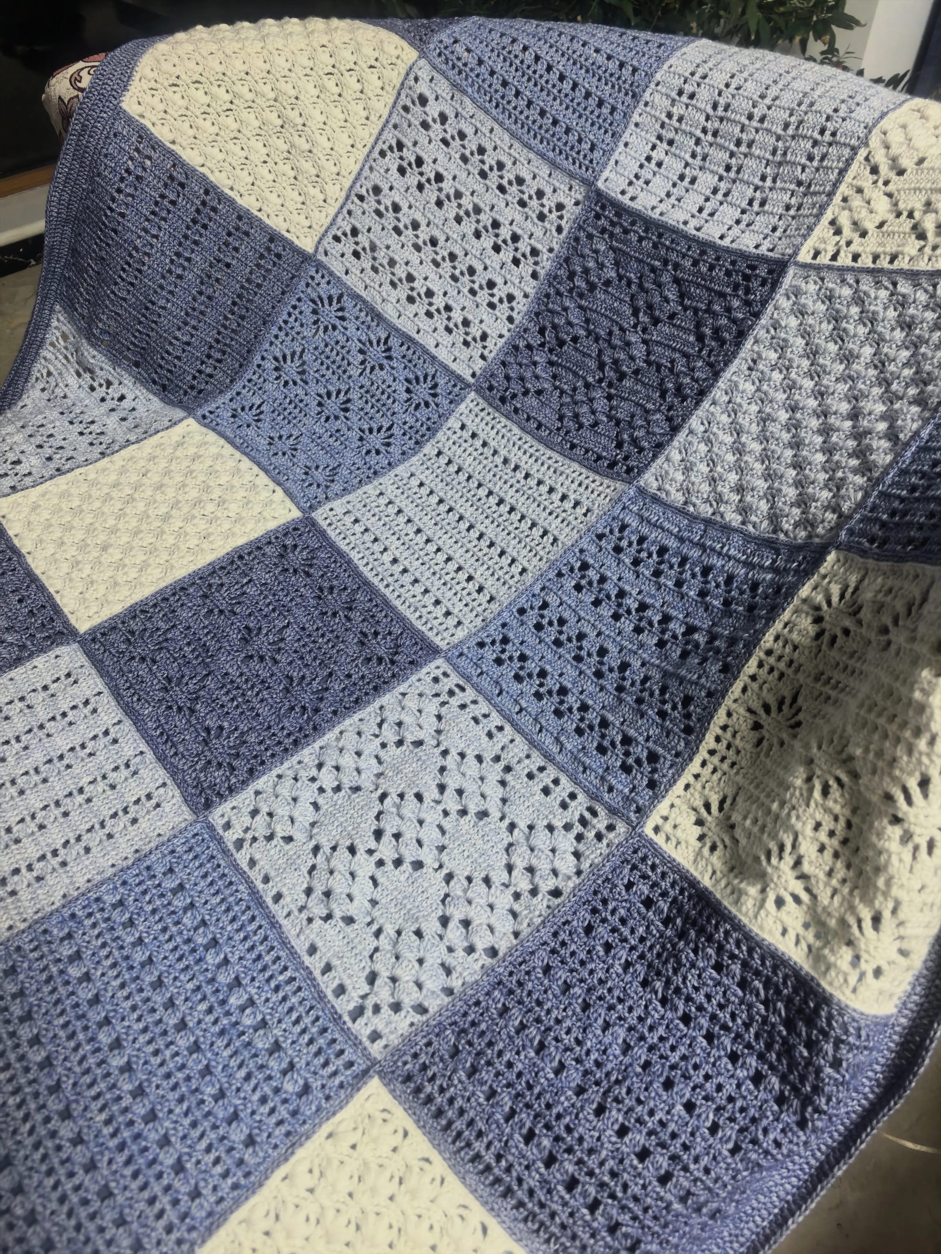 雨雾拼花毯, a crochet project shared by 迷迭香