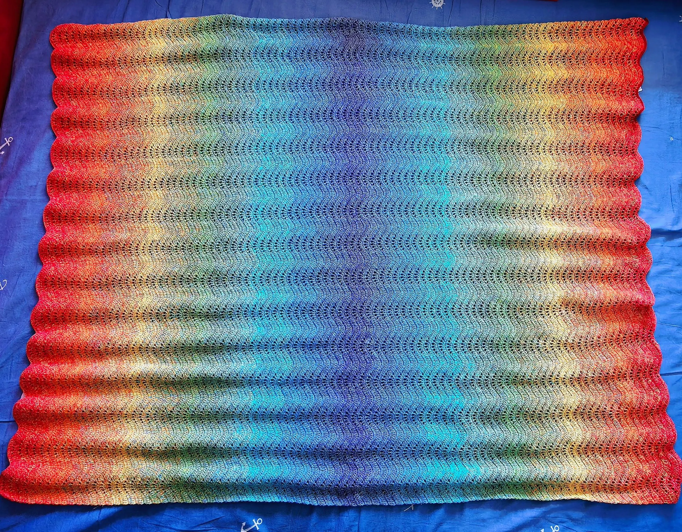 纯棉彩虹毯🌈, a crochet project shared by 🌻向阳而生🌻