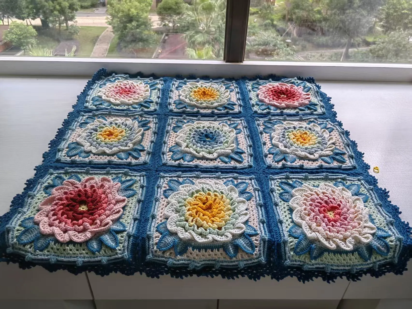 花开富贵牡丹毯, a crochet project shared by 因你而快乐