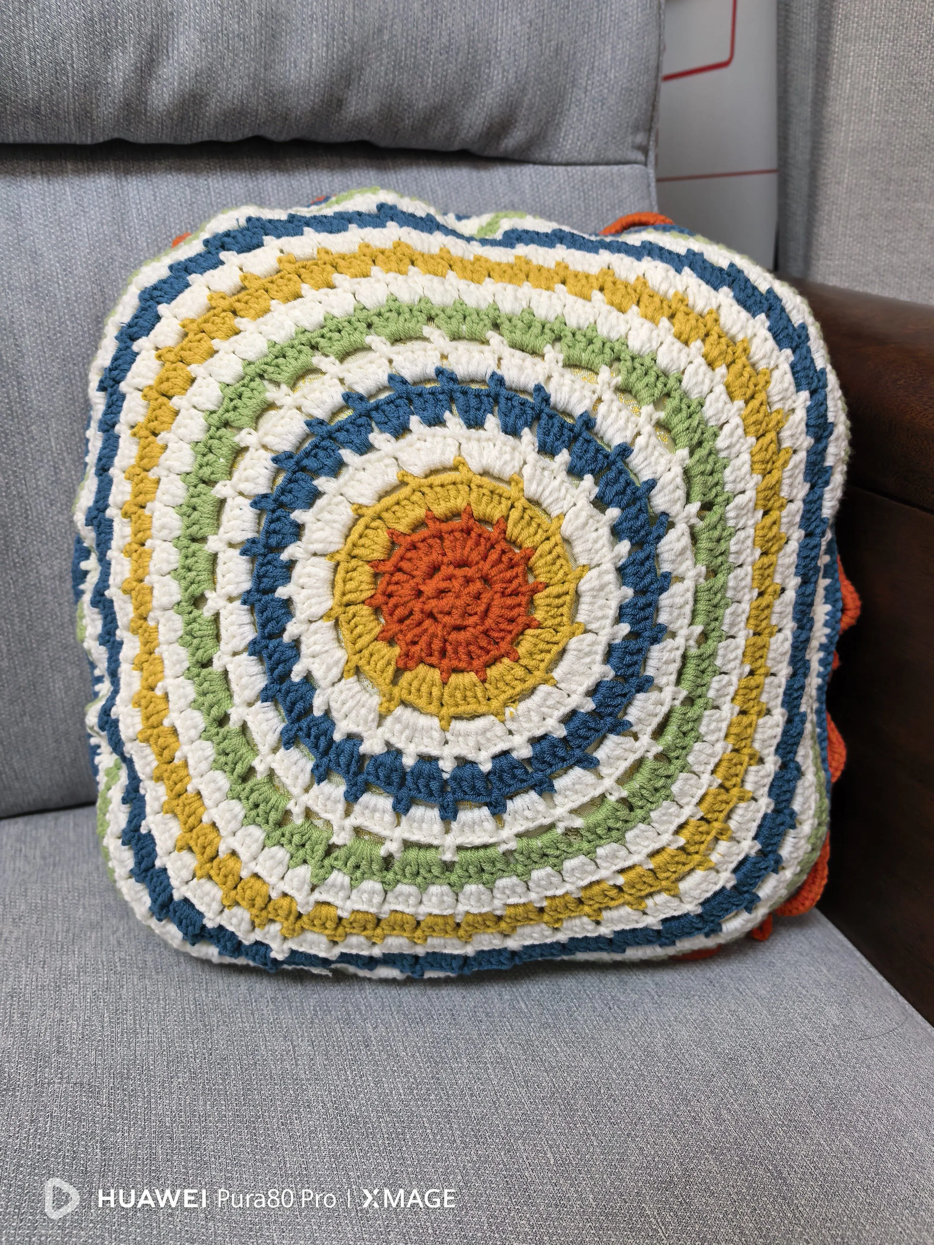 宝相花抱枕, a crochet project shared by 米花