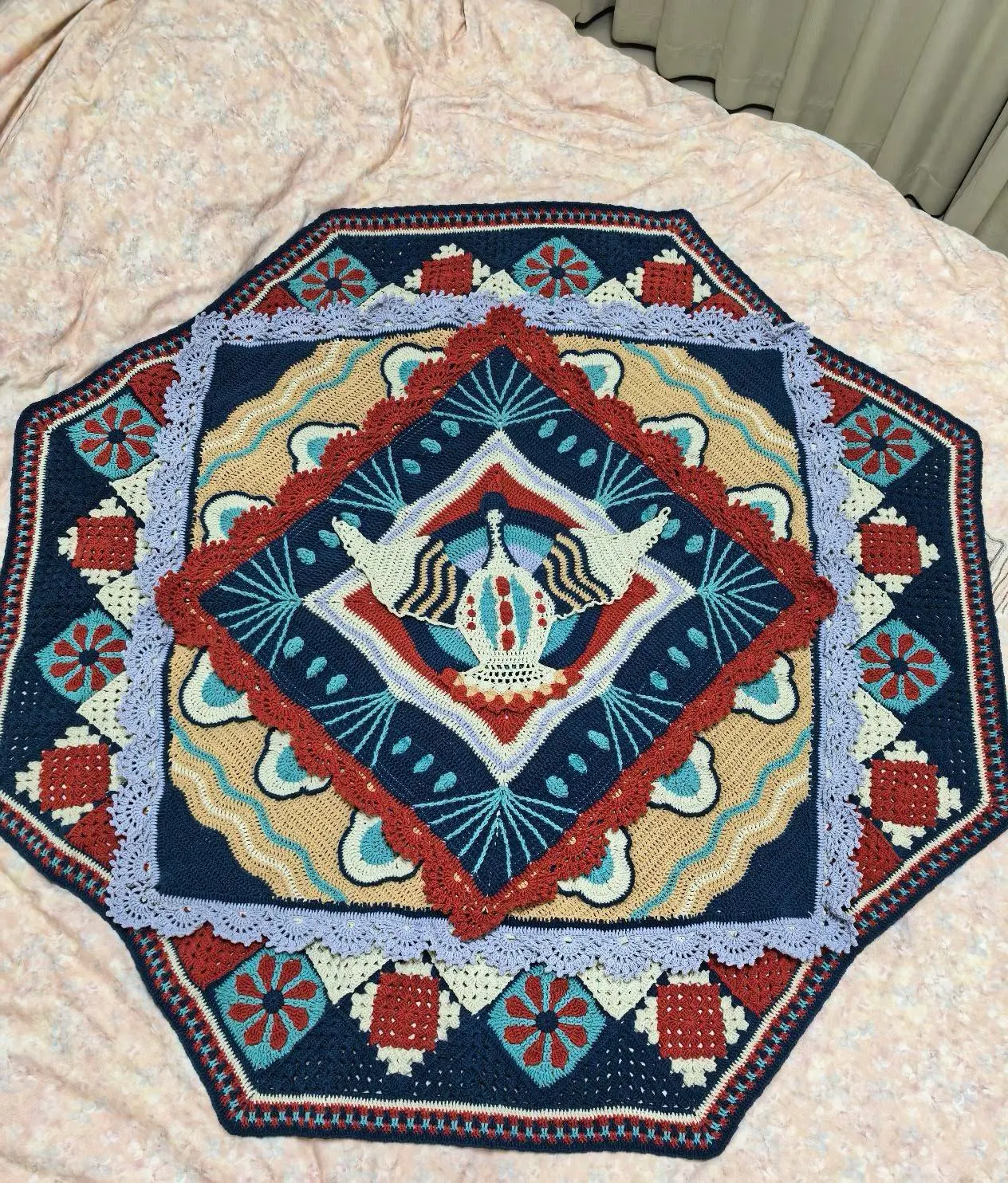 第二个毯子完工, a crochet project shared by 芒果