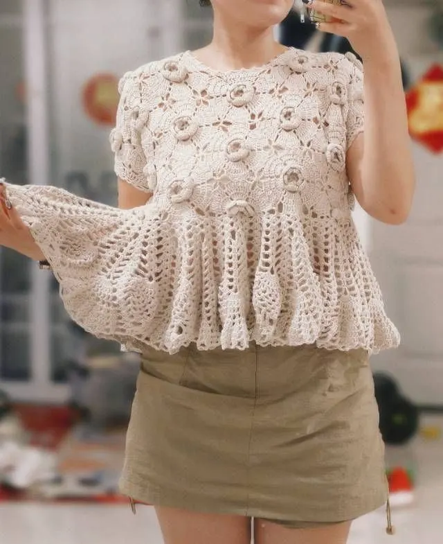 蔷薇轻语上衣, a crochet project shared by 你叫我逮