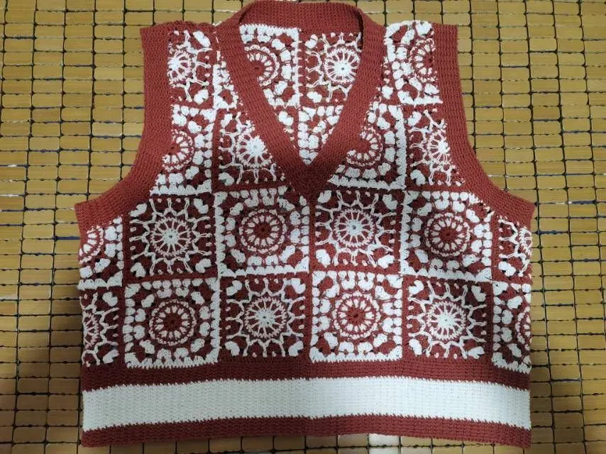 芳樱V领套头背心, a crochet project shared by (」ﾟﾛﾟ)｣林