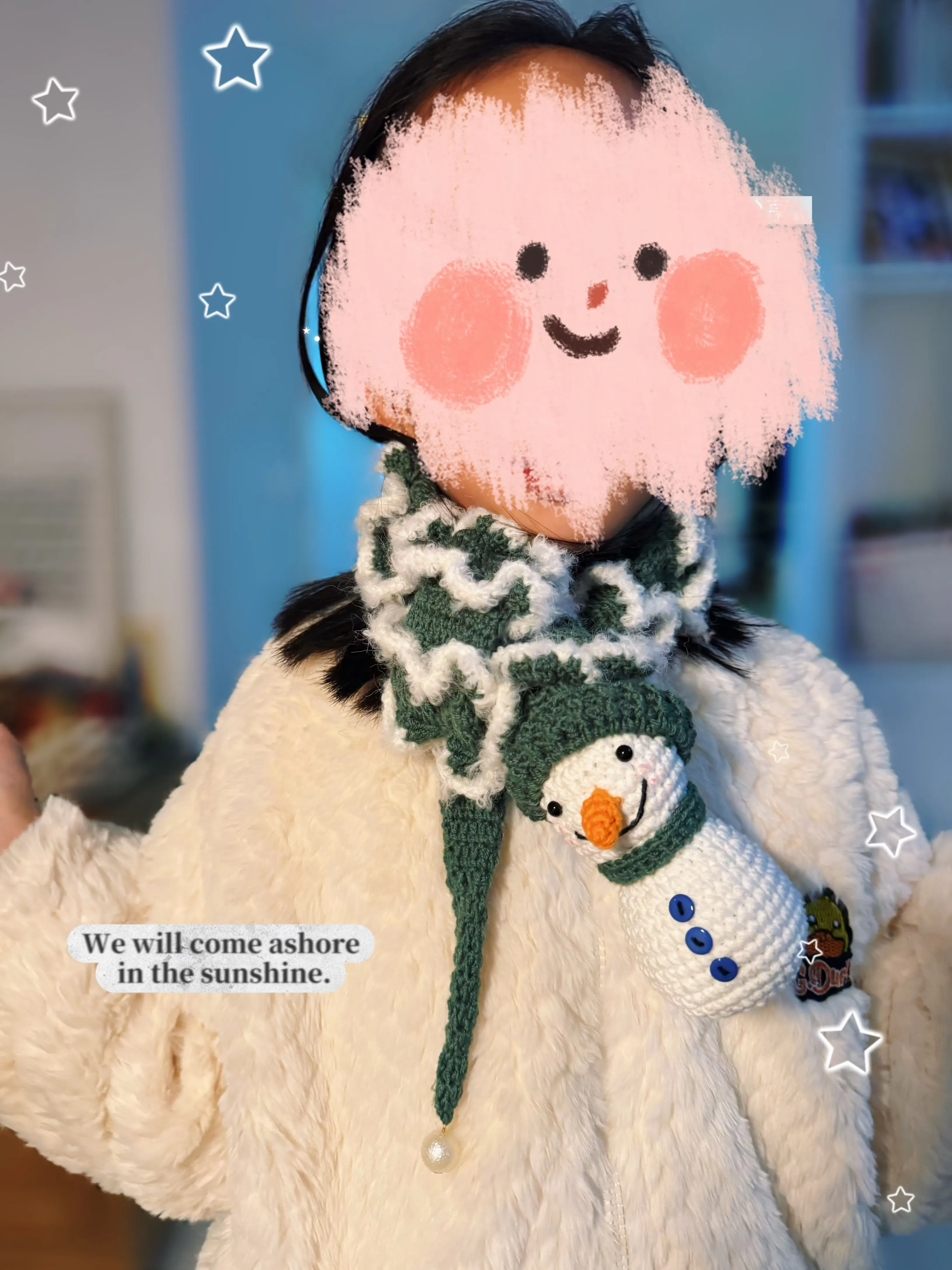 圣诞雪人围巾, a crochet project shared by 宥子