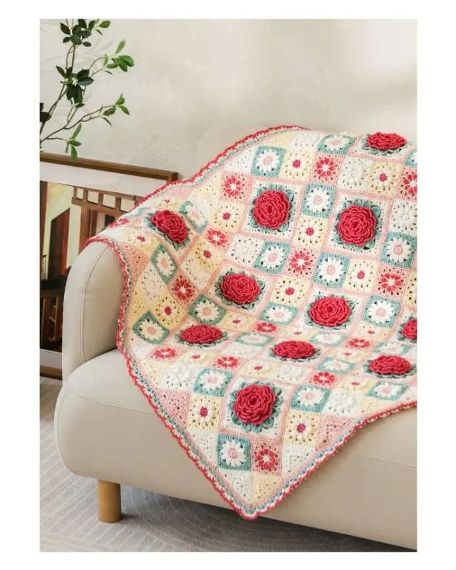 蔷薇花毯, a crochet project shared by 多儿